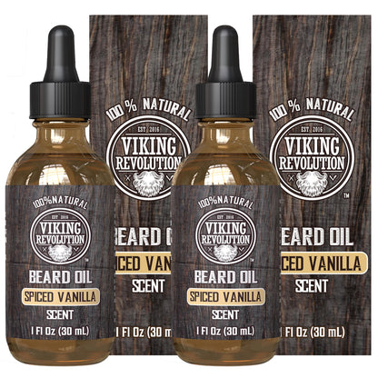 Viking Revolution Sandalwood Beard Oil for Men - Natural Mens Beard Oil with Argan Oil and Jojoba Oil - Beard Softener, Strengthens and Moisturizes - Beard Conditioner for Men (Sandalwood, 1 Pack)