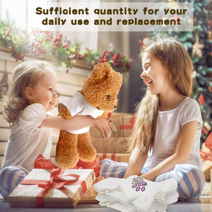 20 Pcs Stuffed Animal Toy White Clothing Sublimation Blank Bear Clothes Include 10 Teddy Bear Blank Hoodie 10 Teddy Bear White Shirt for 15 Inch Stuffed Bears Dolls DIY (Color Style 1)