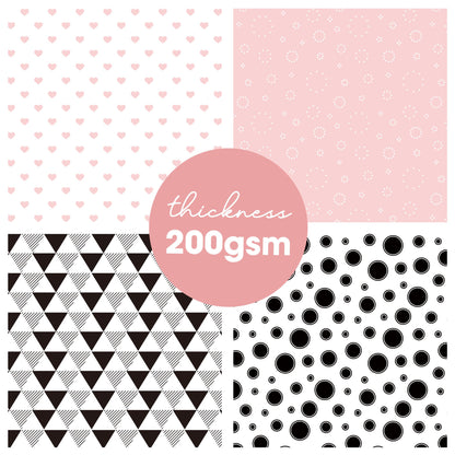 Desecraft 48 sheets 12x12 Scrapbooking Cardstock Decorative Paper Pack - Pink Collection - for Card Making Journaling Planner Origami Scrapbook Paper Scrapbook Materials Supplies