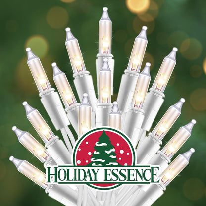 Holiday Essence 20 Ft Clear Warm White Christmas String Lights Set, 100 Decorative Lights for Indoor Outdoor Use