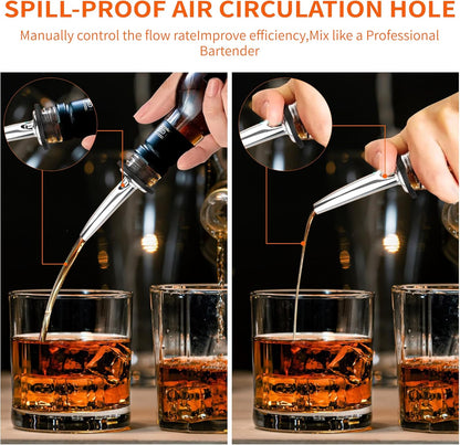 72 PACK Femilkt Liquor Pour Spout With Dust Caps,Stainless Steel Pourers Spouts for Liquor Bottles,Bottle Pourers
