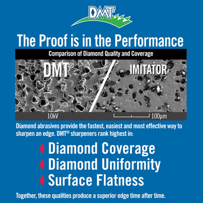 DMT D8F Dia-Sharp Bench Stone - Diamond Knife Sharpener for the Workshop, Jobsite or Kitchen - Fine - Flat Diamond Sharpening - Non-Slip Knife Sharpener- Made in the USA - 8 x 3 x 0.38 Inches
