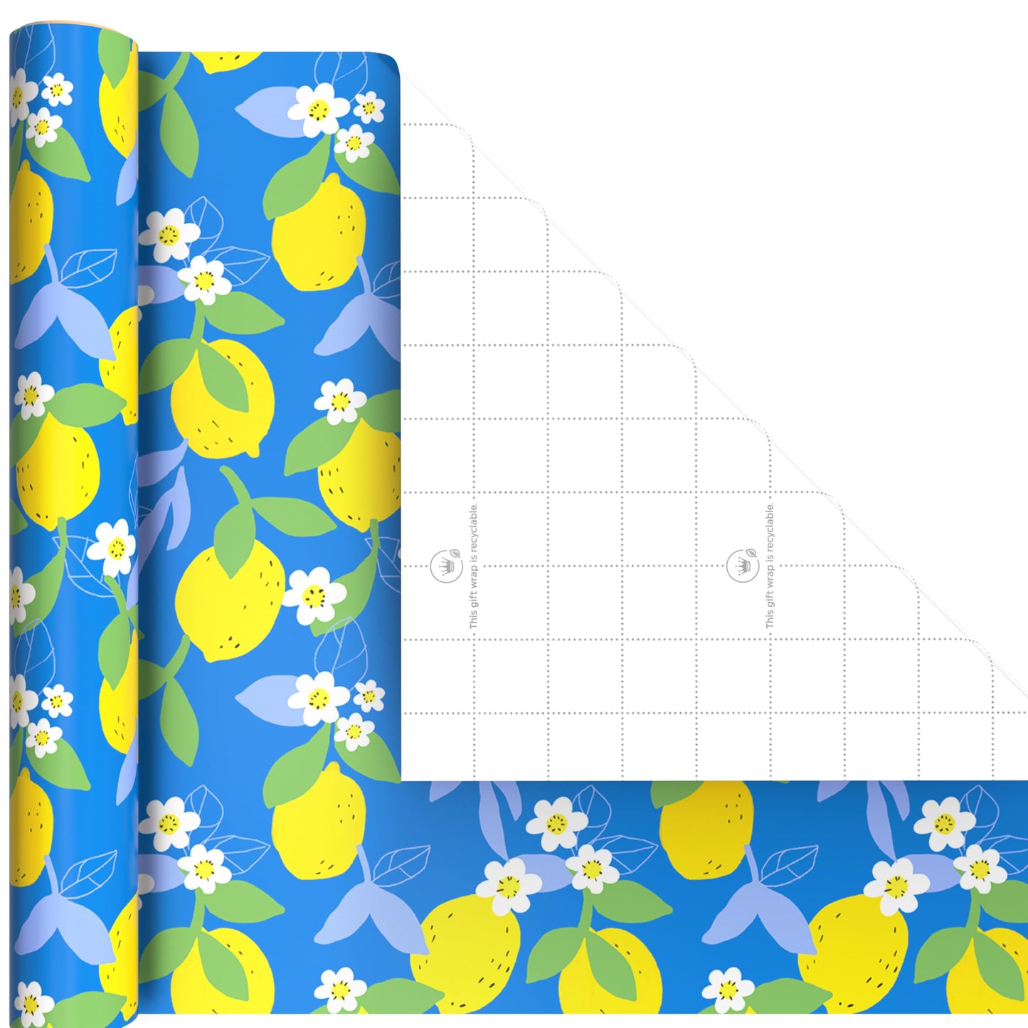Hallmark Strawberry Scented Wrapping Paper Mini Rolls, 3-Pack (Strawberries, Lemons, Cherries) for Birthdays, Easter, Mother's Day, Bridal Showers, Any Occasion - 45 Sq. Ft. Total