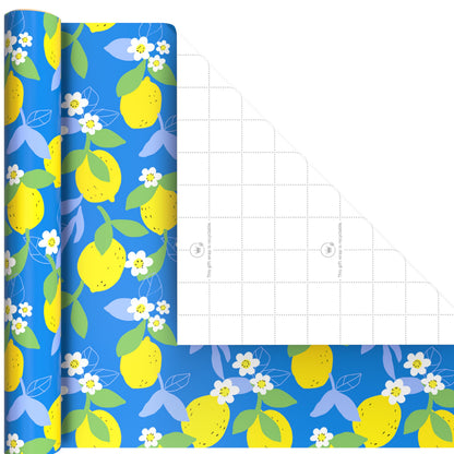 Hallmark Strawberry Scented Wrapping Paper Mini Rolls, 3-Pack (Strawberries, Lemons, Cherries) for Birthdays, Easter, Mother's Day, Bridal Showers, Any Occasion - 45 Sq. Ft. Total