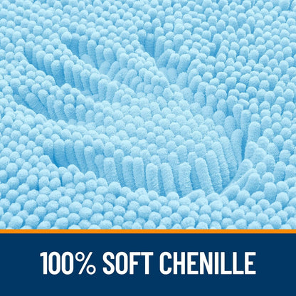 OLANLY Bathroom Rugs - Extra Soft Chenille Bath Mats with Rubber Backing | Quick Dry, Machine Washable, 30x20, Sky Blue