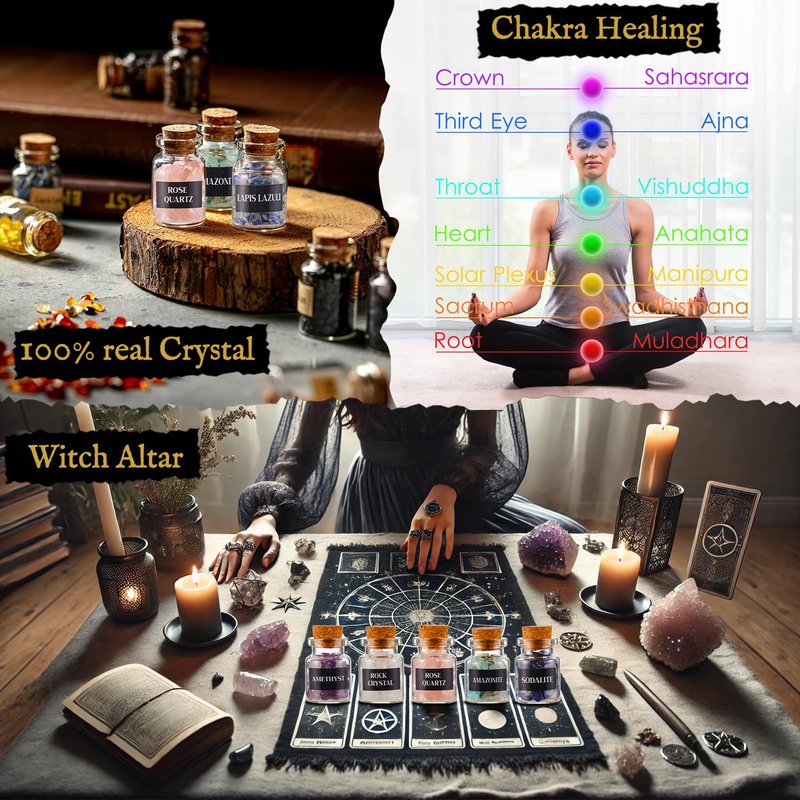 Witchy Advent Calendar 2025 for Adult Teens, 25 Day Christmas Countdown Calendar with Healing Crystal Natural Gemstone and Witchcraft Accessories for Women