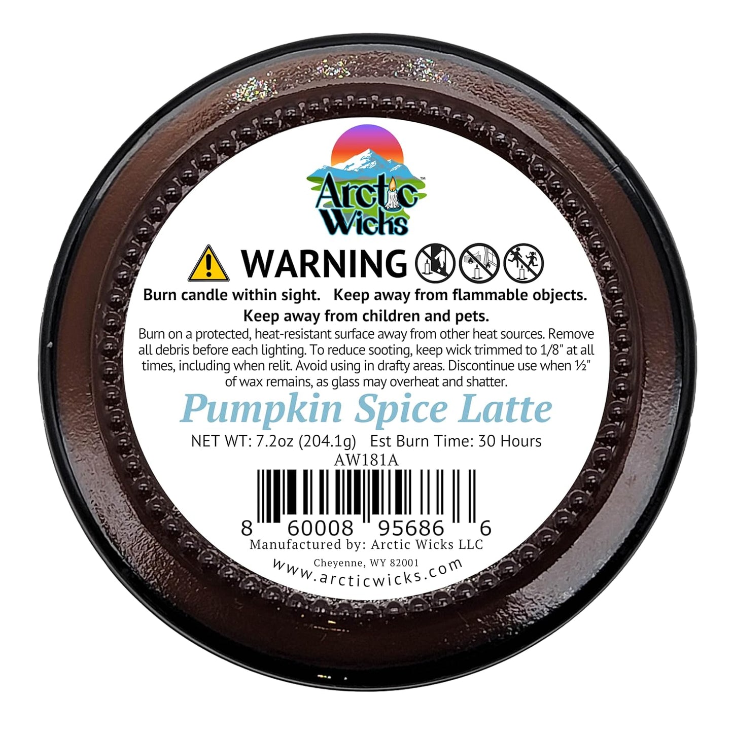 Pumpkin Spice Latte Candles | Arctic Wicks Coconut & Beeswax Candles | 9oz Amber Scented Candle for Holidays