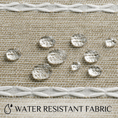 Softalker Outdoor Tablecloth Rectangle, Waterproof Linen Cotton Farmhouse Table Cloths with Tassel, Heavy Weight Wrinkle Free Boho Table Cover for Picnic Camping Dining - 55 x 84 Inch, Coffee Lines