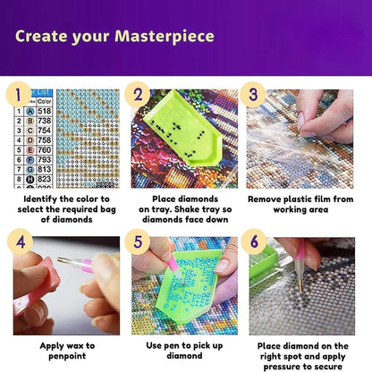 EWJRNSF 5D Diamond Painting Kits for Adults Beginners, Diamond Arts Kits Diamond Art Sets,Gem Painting Arts & Crafts Home Wall Decoration 11.8x15.7 Inches 4 Pack Highland Cow