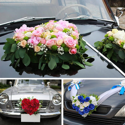 2Pcs Heart Shaped Floral Foam Cage with Suction Cup, Wet Dry for Wedding Car Decoration, Fresh Artificial Flower Arrangement Mud Block Base