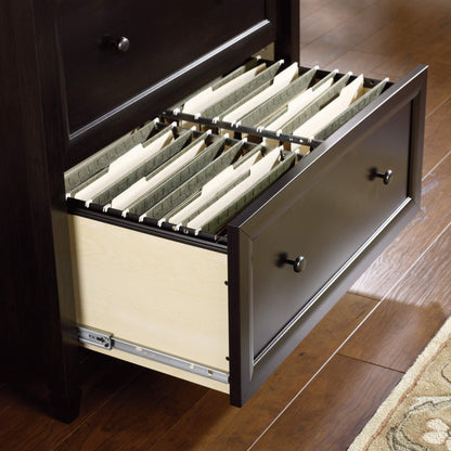 Sauder Edge Water 2 Drawer Lateral Filing Cabinet, Office File Cabinet, in Estate Black finish