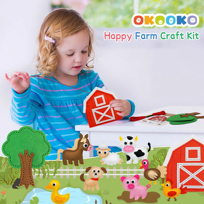 OKOOKO Animal Sewing Craft Kit, Sewing Craft Kit for Kids, DIY Crafting and Sewing Set, Art Craft Kits, Fun and Educational Craft Set, Sew Your Own Felt Animals