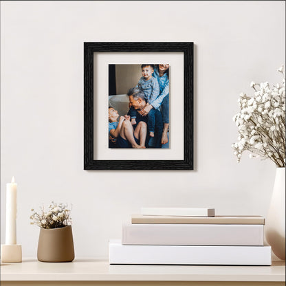 eletecpro 8x10 Floating Picture Frames with Double Real Glass Cover, Floating Display 5x7, 4x6 or Smaller Photos and Artwork, Vertical or Horizontal Wall Mount, Home Decor, Black, 2 Pack