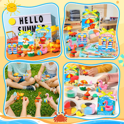 Capoda 18 Sets Air Dry Clay Kit for Kids End of School Year Gifts DIY Modeling Clay Arts Crafts Kit for Summer Beach Pool Party Favors Art Projects Fun Activities Classroom Gifts Rewards Supplies