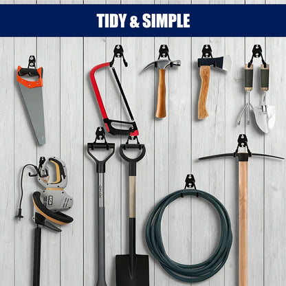 **Garage Wall Hooks by [Brand Name] - 17 Pack Heavy Duty Utility Hooks with 3 Extension Cord Straps for Ladders, Bikes & Tools**