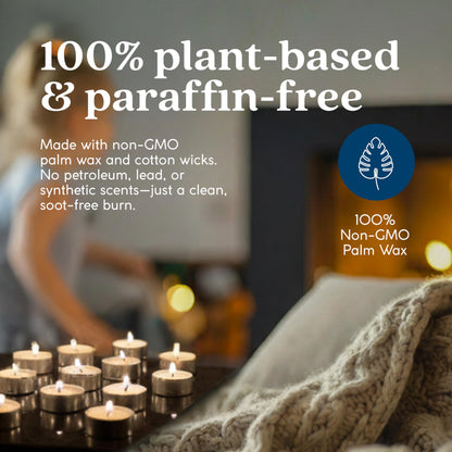 GoodLight Scented Vegan and Paraffin-Free Tea Light Candles (16 Count, Lemon Verbena)