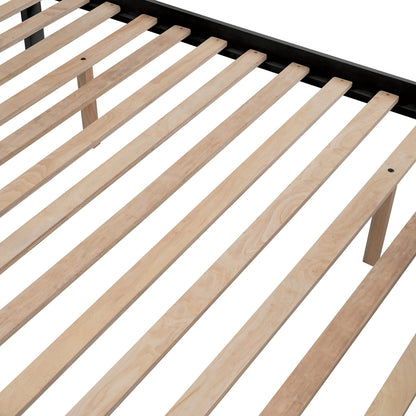 Ball & Cast Twin-Over-Full Bunk Bed with Twin Size Trundle and Storage Ladder,Wood Bunkbed w/Slat Support & Full-Length Guard Rail,Space Saving,Bedframe Furniture for Student Dorms,Studio,Espresso