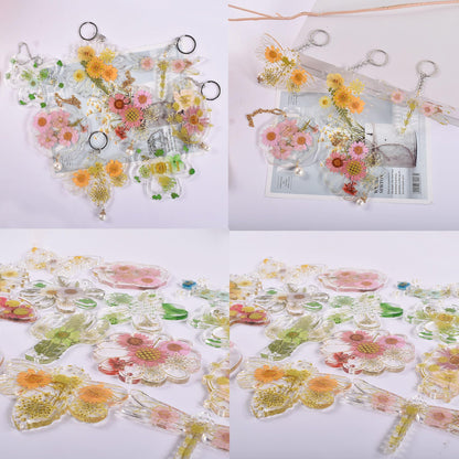 Attuslla 3 PCS Pendant Resin Molds Silicone Resin Jewelry Molds, Earring Making Kit, Silicone Molds with Key Chains, Jump Rings for Pendant, Keychain Charm