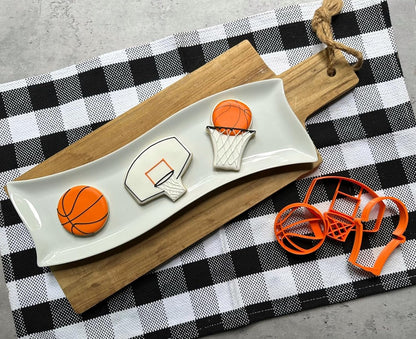 BASKETBALL COOKIE CUTTERS - American Hoops Sport Basketball Game Hoop and Backboard Cookie Cutters (3 Pack)