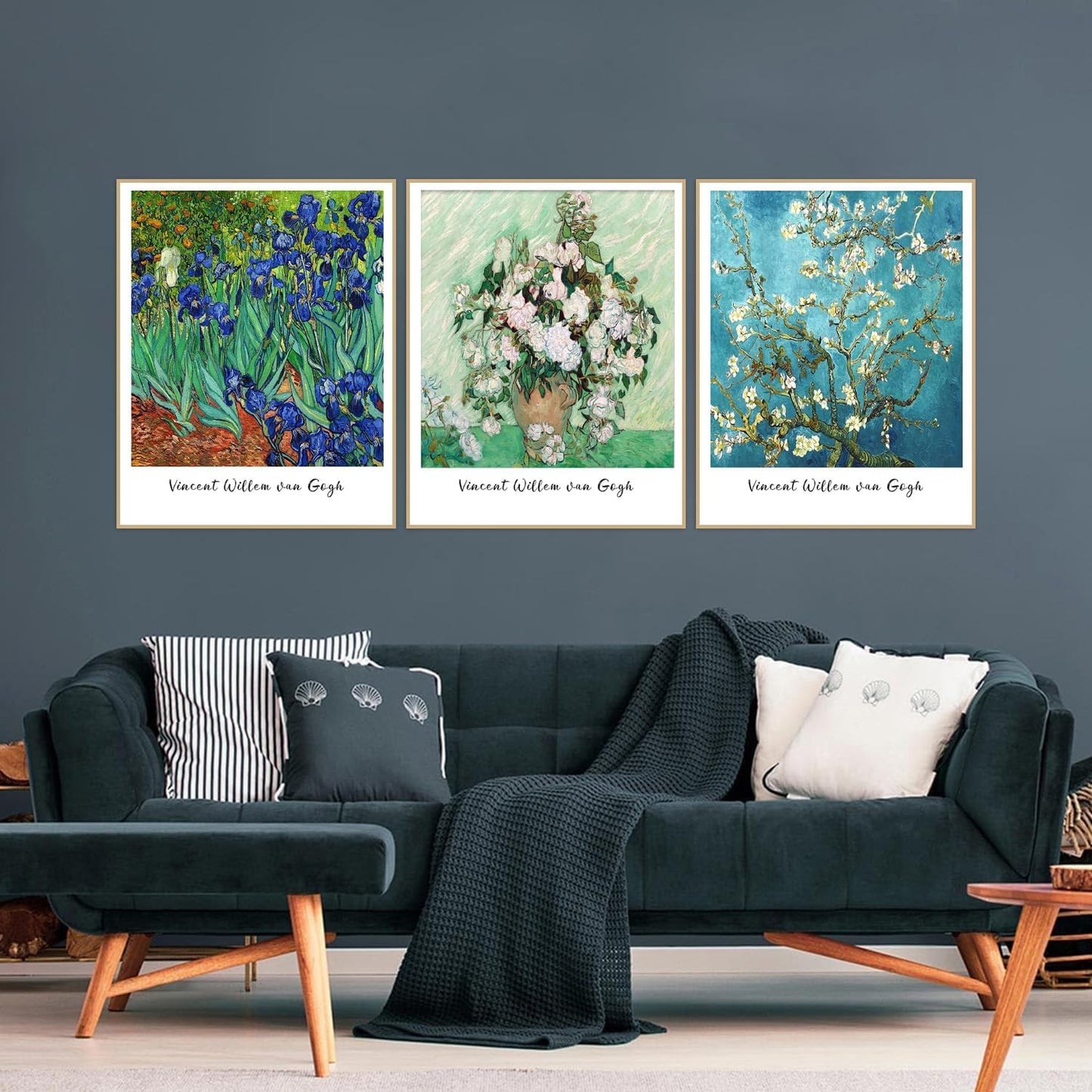 KICHANG 3 Pack Flowers Diamond Art Kits for Adults Beginners,Full Round Drill DIY Van Gogh Diamond Painting Kits,Paint by Diamonds Dot Gem Art Crystal Easy, Home Wall Decor Funny&Gift-12x16in