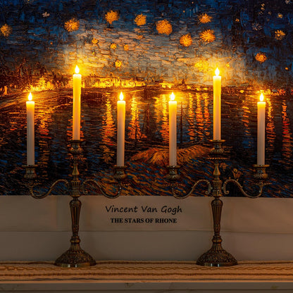 Homemory 12 Pcs Real Wax Flameless Taper Candles with Remote Timer and Dimmer, Battery Operated Candlesticks with Flickering Light, White Window Candles, 9.6 Inches for for Wedding Home Decor