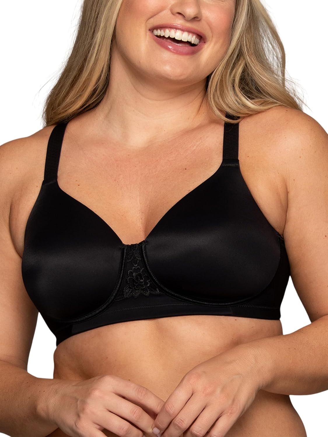 Vanity Fair Womens Full Figure Beauty Back Smoothing Bra, 4 Way Stretch Fabric, Lightly Lined Cups Up to H