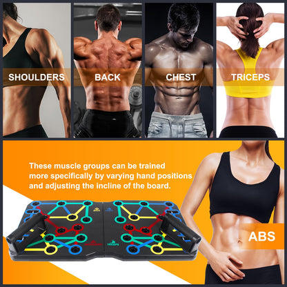 AERLANG Solid Push Up Board, Portable 30 in 2 Workout Set for Push Up, Multi-functional Pushup Handles for Strength Training, Fat Burning Push Up Bar for Home Gym, Perfect Chest Workout Equipment for Men & Women