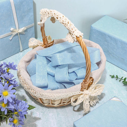 Generic 100 Sheets Dusty Blue Wildflower Tissue Paper Floral Gift Decorative Wrapping Paper Botanical Flower DIY Art Craft Tissue for Packaging Spring Wedding Birthday, 13.7 x 19.6 in