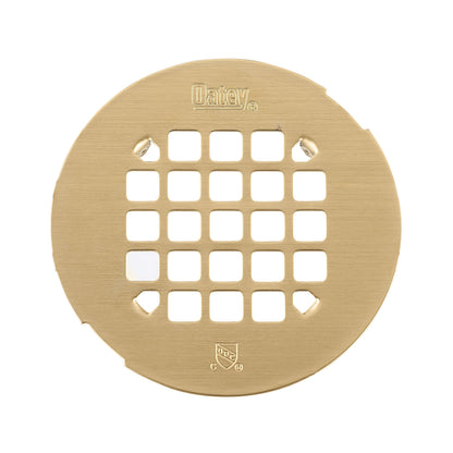 Oatey 42360 Universal 4-1/4 in. Snap-Tite Round Shower Strainer in Brushed Gold