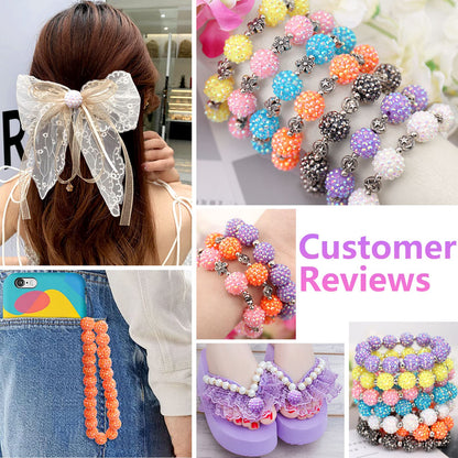 30PCs 20MM Chunky Resin Rhinestone Beads Round Disco Ball Bubblegum Beads for Women Necklace Bracelet Jewelry Making Phone Lanyard Hair Accessories DIY Crafts (Rainbow)