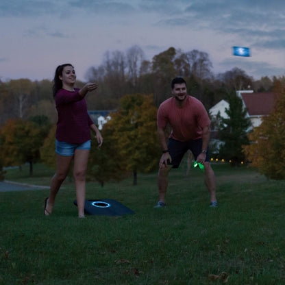 EastPoint Sports Light-Up Bean Bag Toss Outdoor Game - Cornhole-Style Team Fun for Parties Tailgates Cookouts and More Light Up Cornhole Set