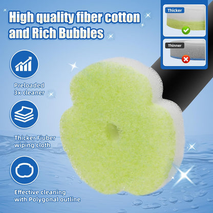 Kit,60 Disposable Toilet Brush Cleaning System with Wand Cleaner Refills,Toilet Cleaning Stick,Wall Mounted Toilet Wand