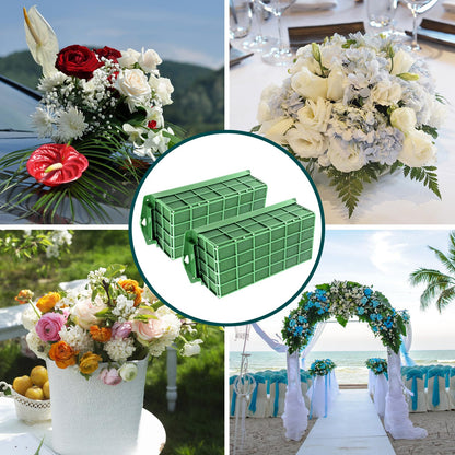 4 Pack Floral Foam Cage, Foam Cage Blocks for Fresh Flower, Green Flower Cage Holders for Artificial Flower Arrangement, Wedding Holiday, Interior and Garden Decorations