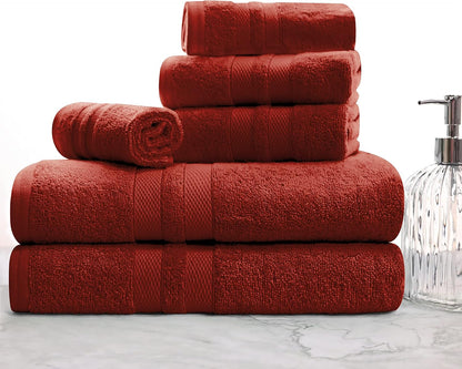 6-Piece Set, 2 2 2 Superior Ultra-Soft Cotton Towel Includes Bath Towels, Hand Towels, and Washcloths for Bathroom