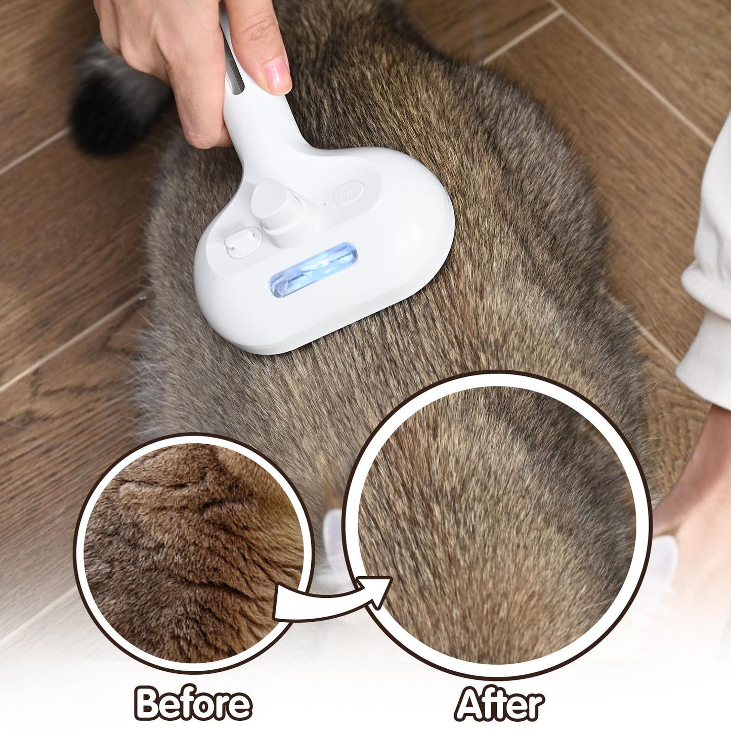 Katoggy Spray Cat Brush, Self Cleaning Dog Steam Brush, Easy To Clean, Remove Static Flying Hair Steam Grooming for Cats and Dogs
