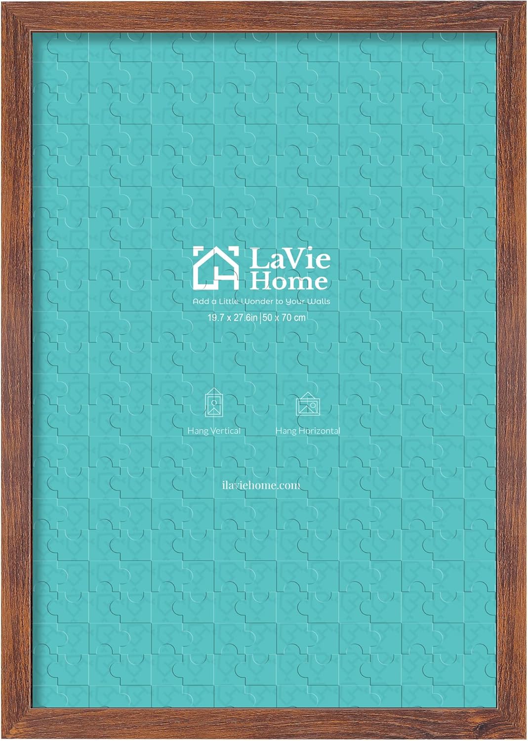 19.7x27.6 Artwork1 Pack LaVie Home Picture Frame Brown, Puzzles Frame for Wall Decoration, Classic Brown Minimalist