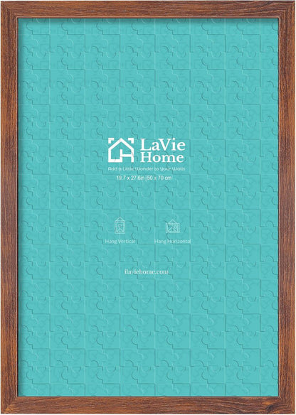 19.7x27.6 Artwork1 Pack LaVie Home Picture Frame Brown, Puzzles Frame for Wall Decoration, Classic Brown Minimalist