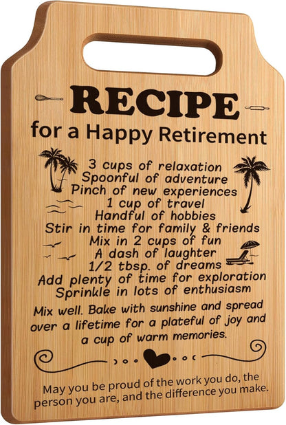 Retirement Gifts for Women - Retired Cutting Board Gifts for Her, Female Friends, Nurse, Coworker, Teachers, Boss