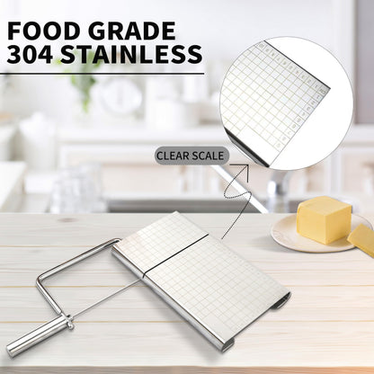 Bectyton Stainless Steel Cheese Slicer, Cheese Slicers for Block Cheese, Cheese Cutters for Block Cheese