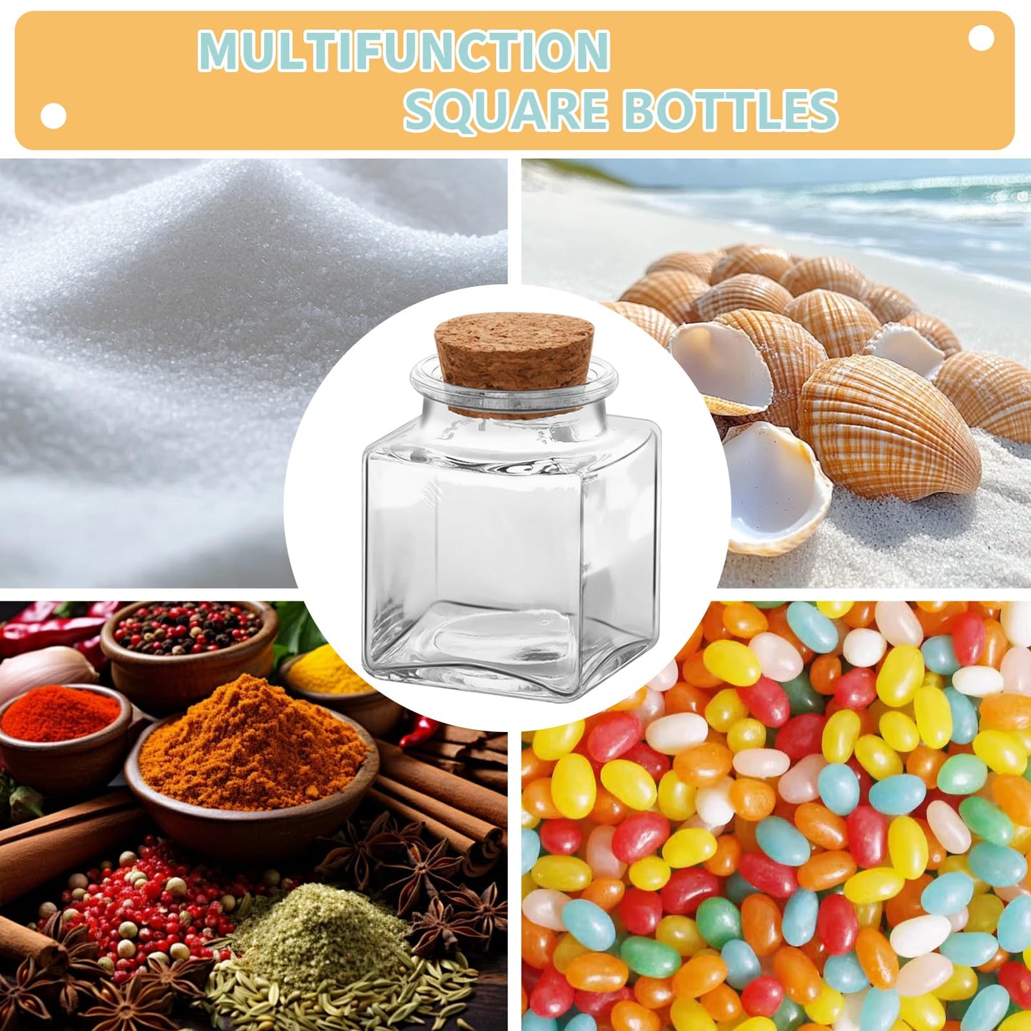 eispap 25Pcs 1.7oz Mini Glass Bottles, 50ml small Bottle, Jars with Wood Cork Stoppers, Wish Bottles, Message Bottle for Wedding Favors, Baby Shower Favors, DIY Craft (25)