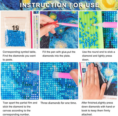 5D DIY Diamond Painting Kits for Adults, Large Size Full Drill Diamond Arts Rhinestone Pasted, DIY Painting Diamond Dot Arts Crafts for Home Wall Decor Gift (Day and Night Tree)