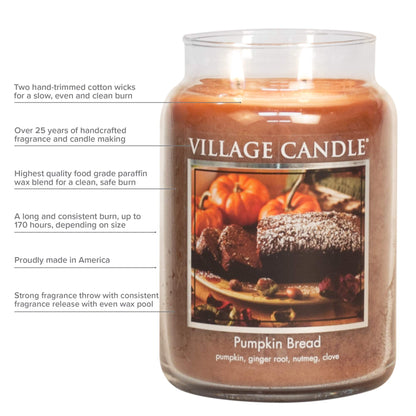 Village Candle Creamy Vanilla 16 oz Glass Jar Scented Candle, Medium