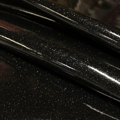 Sparkle Vinyl Fabric, Smooth Glitter Faux Leather Sheets, Shiny Material, Great for Upholstery Bag Making Hair Bows Clips Earrings DIY and Craft Projects - 1 Foot 12"x54" (Black)