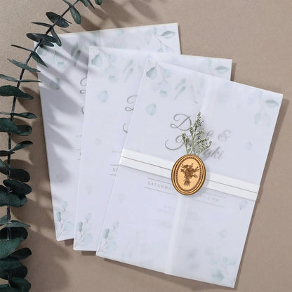 UNIQOOO Wax Seal Stickers -Vintage Photo Frame Floral Bouquet Wedding Invitation Envelope Seal Stickers, 50 Pcs Self-Adhesive Antique Gold Stickers, Perfect for Invitation, Christmas, Gift Wrapping