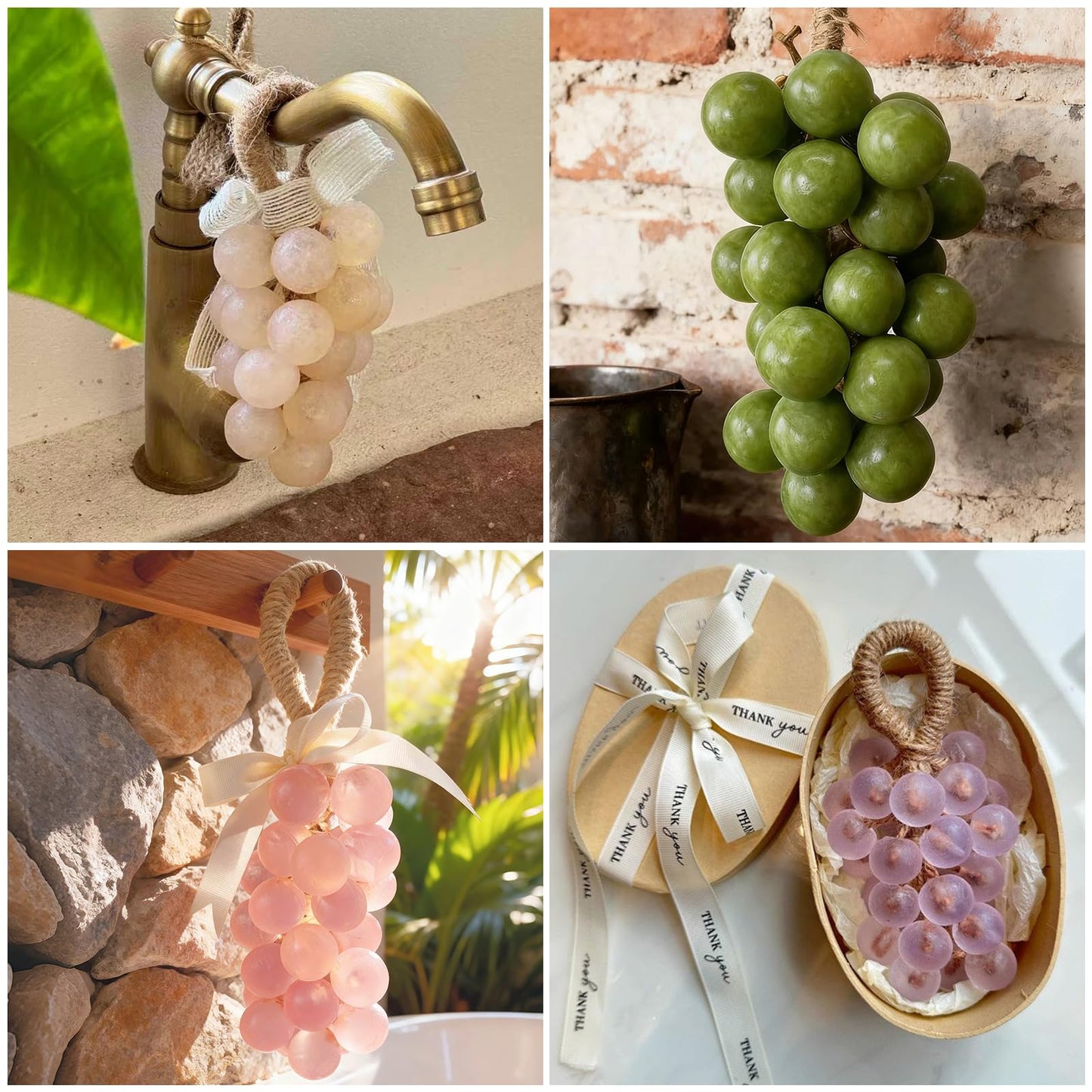 Morofme Grape Soaps Molds Grape Shape Mold Fruits DIY Soap Making Kit Grapes Decorations Moulds Grapes Vine Soaps Molds for Handmade Soap Crafting Craftwork (Without Soap)