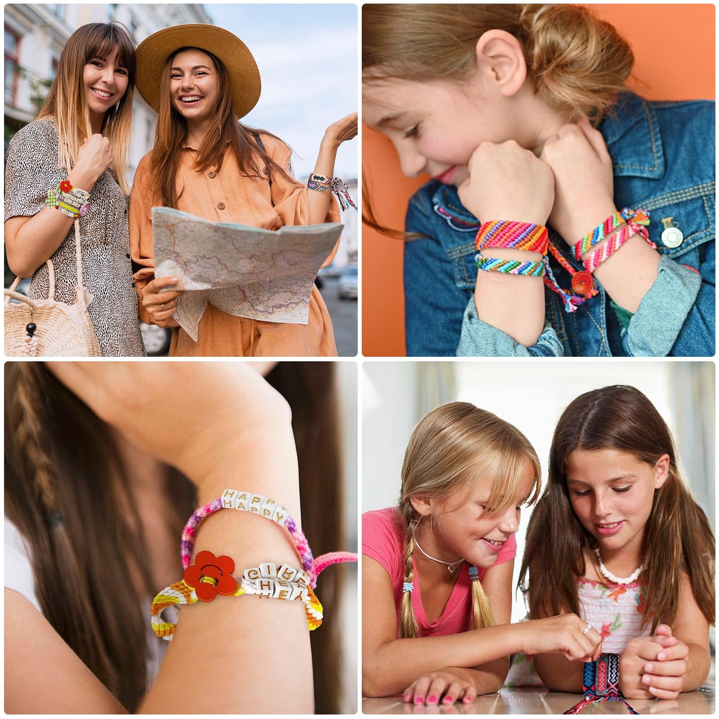 Friendship Bracelet Making Kit for Girls Ages 8-12, Kids Jewelry Making Kit with 28 Pre-Cut Threads and Letter Beads, Arts and Crafts for Kids, Birthday Easter Gifts for 6 7 8 9 10 11 12 Year Old