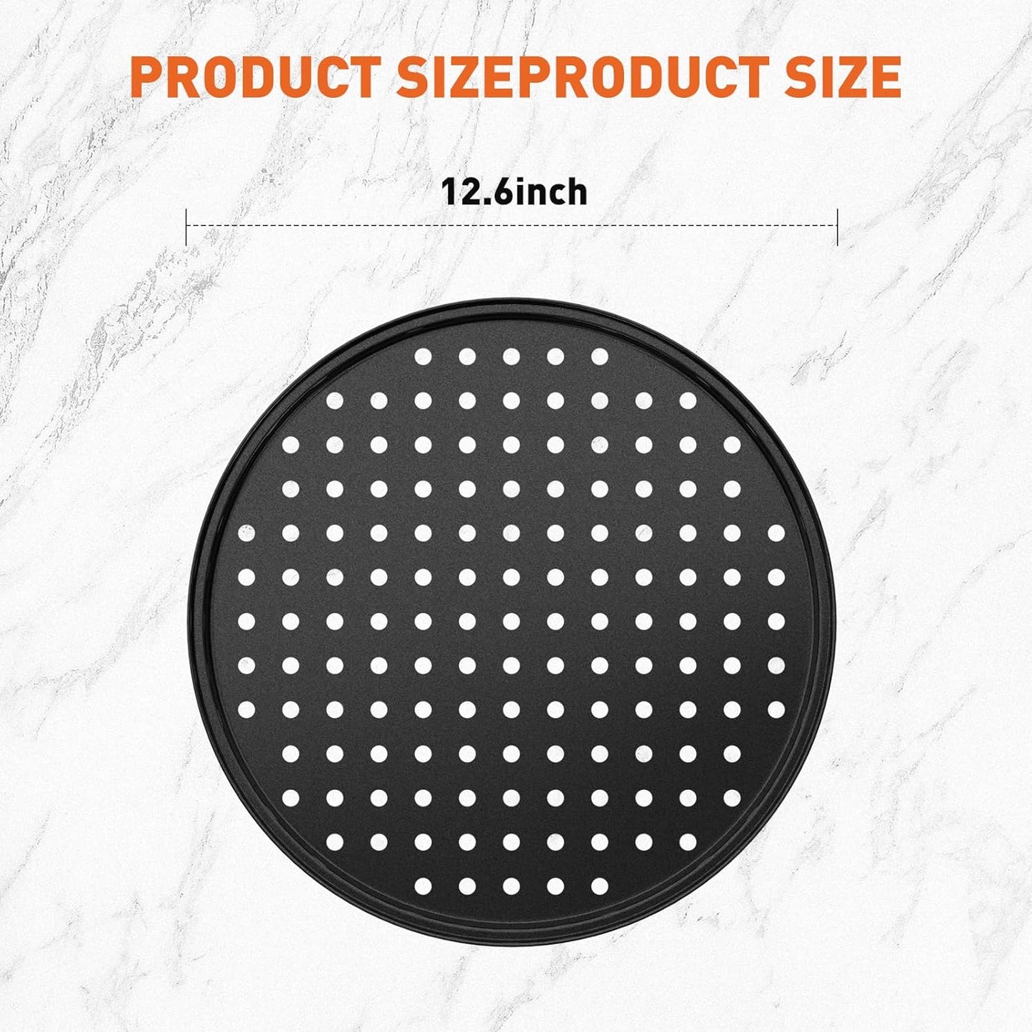 12 Inch Pizza Pan with Holes, Nonstick Round Perforated Carbon Steel Pizza Baking Pans for Home Kitchen