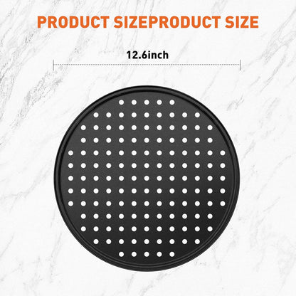 12 Inch Pizza Pan with Holes, Nonstick Round Perforated Carbon Steel Pizza Baking Pans for Home Kitchen