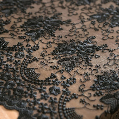 Insparkle Living 16 90 Lace Table Runner - x in, Embroidered Runner for End Table & Coffee Table, Vintage Black Lace