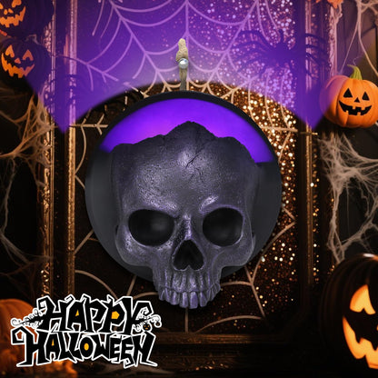 Ovewios Halloween Skull Decorations, Gothic Skeleton Head Hanging Wall Decor, Resin Creepy Skull Led Lights for Indoor Halloween Party Home Decorations